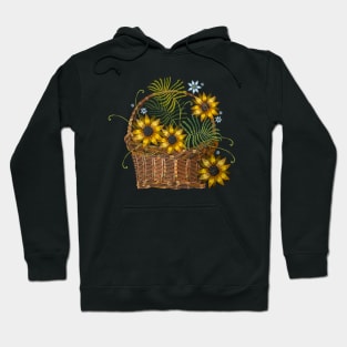 Sunflower Basket Embroidery Hoodie